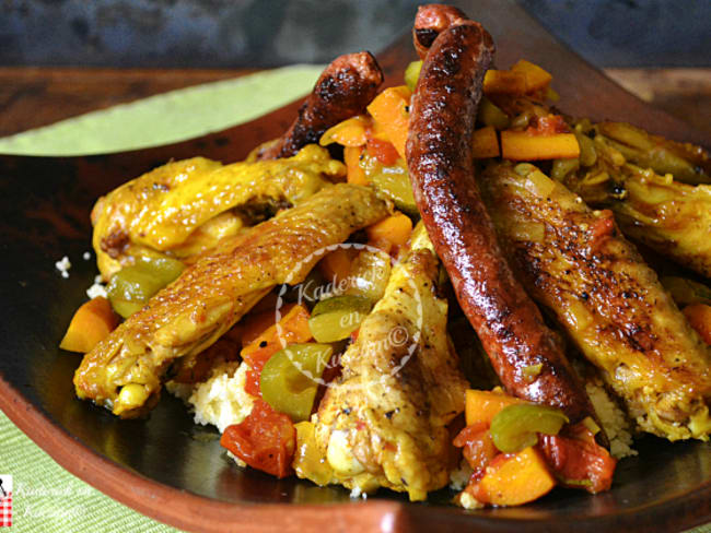 Poulet épicé et tajine de légumes