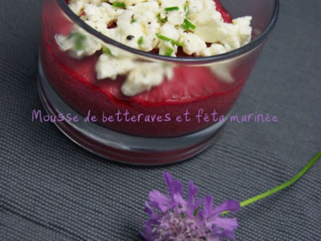 Mousse de betteraves et fêta marinée