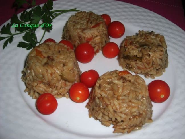 Petits gâteaux de risotto aux légumes d'été