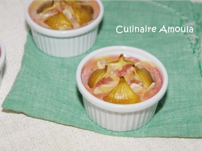 Petit gratin de figue à la pâte d'amandes, à l'orange et aux brisures d'amaretti