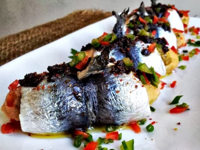 Pintxo de sardines farcies aux poivrons façon basque