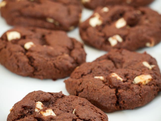 Cookies au chocolat et aux pépites de chocolat blanc