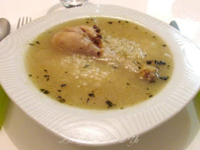 Soupe de riz au poulet