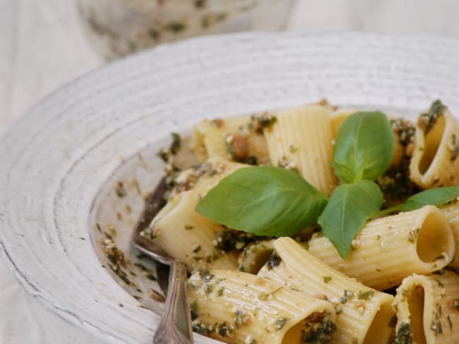 Pâtes au pesto de tournesol