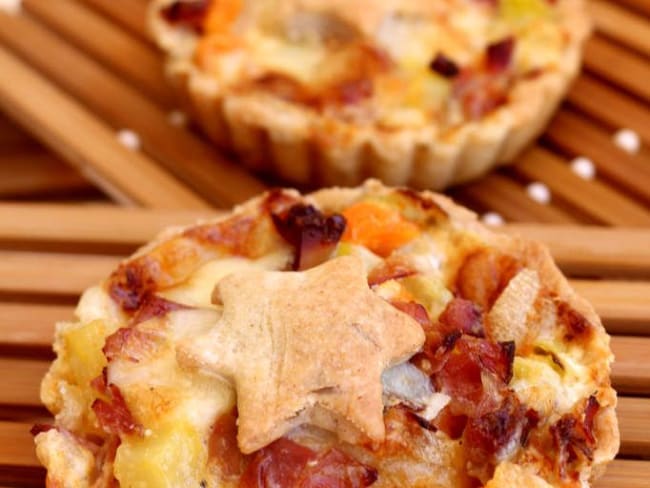 Tartelette patates douces, speck et vieux comté