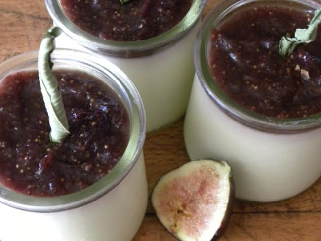 Panna Cotta à la verveine et son coulis de figues