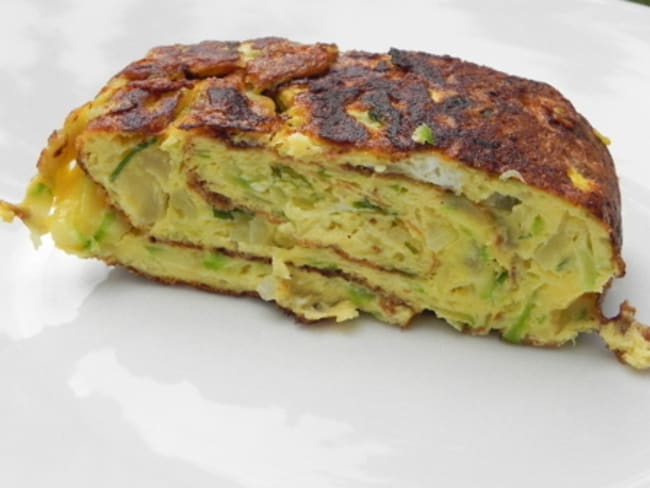 Omelette roulée aux courgettes