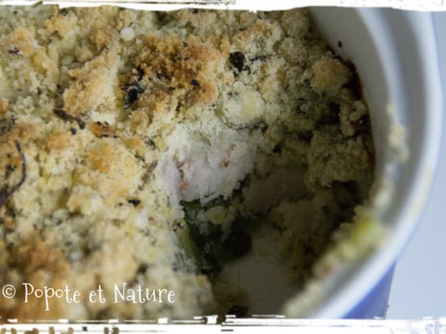 Crumble de carpe aux courgettes