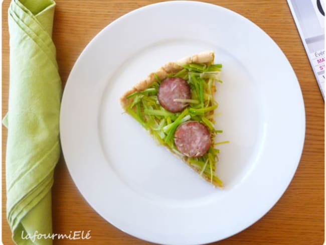 Tarte poireau et saucisse de morteau