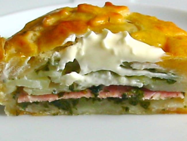 Tourte économique aux pommes de terre et au jambon