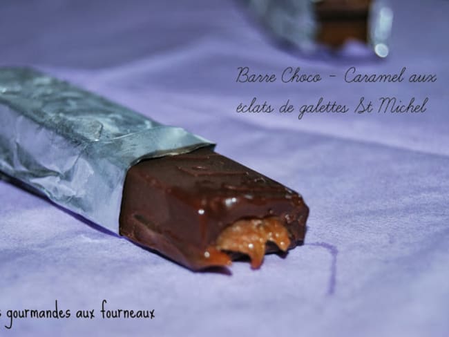 Barres Choco -Caramel aux éclats de galettes St Michel