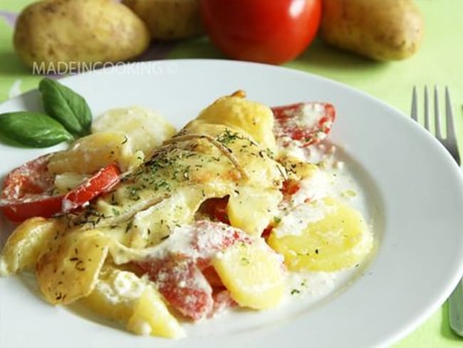 Gratin de cabillaud à la crème fraîche