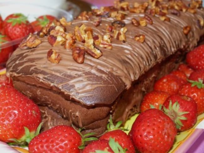 Fraises et cake au chocolat légitimement gourmand de Doriant