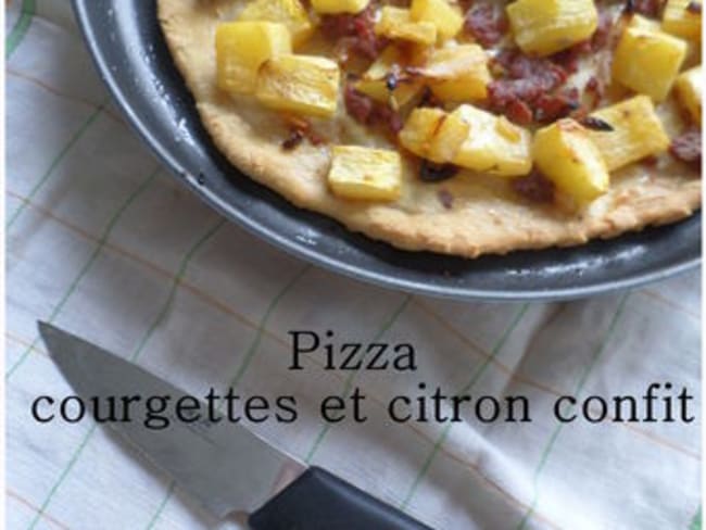 Pizza courgettes et citron confit