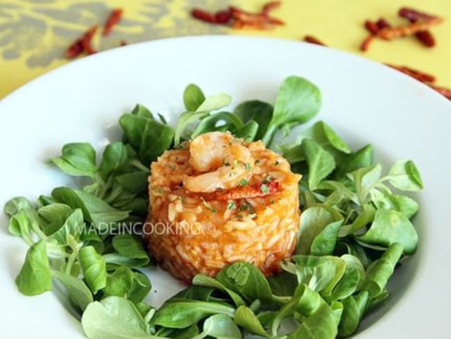 Riz à la tomate et aux crevettes