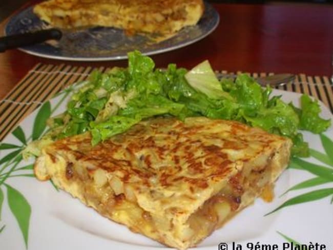 Omelette oignons et pommes de terre