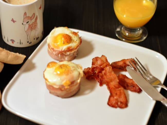 Brunch 3 en 1 muffin bacon et oeufs