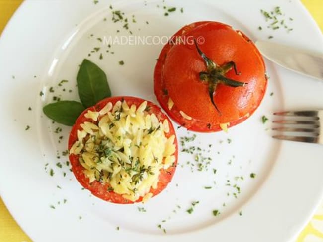 Tomates farcies aux langues d'oiseau