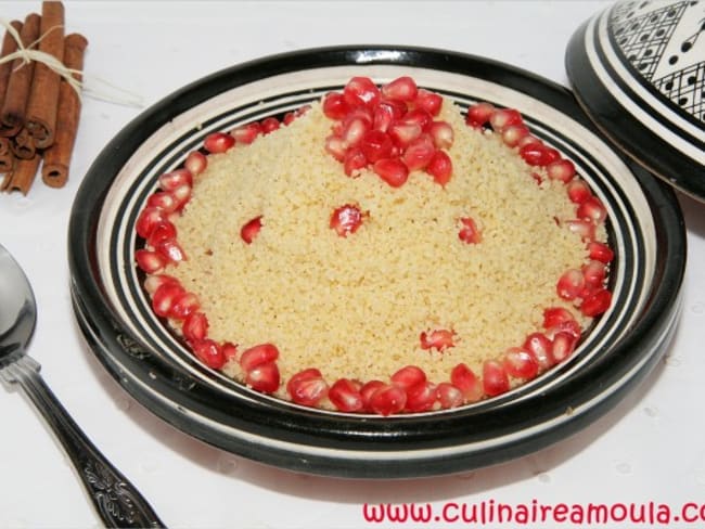 Couscous aux grenades, amandes et miel