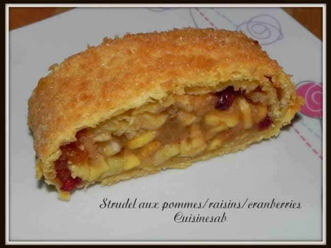 Strudel aux pommes raisins et cranberries