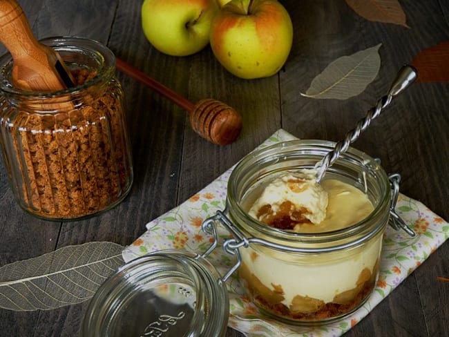 Tiramisu aux pommes caramélisées, mascarpone miellé et spéculoos