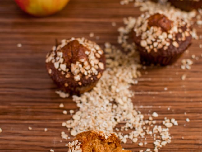 Muffins aux flocons d'avoine, pommes et caramel