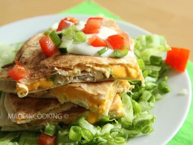 Quesadillas au poulet et au fromage