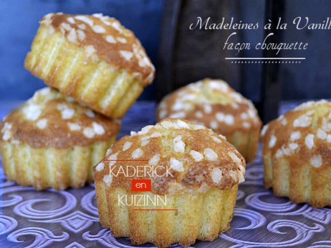 Madeleines en forme de muffins à la vanille façon chouquette