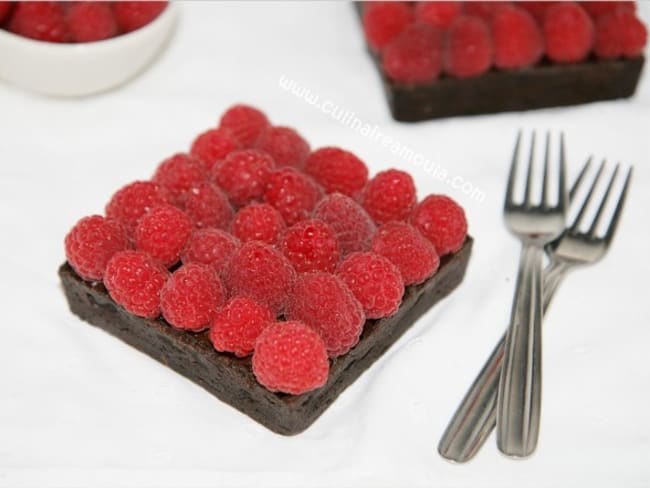 Tarte chocolat framboises