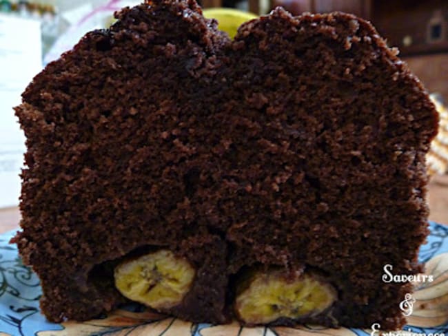 Cake Chocolat et Bananes Rôties