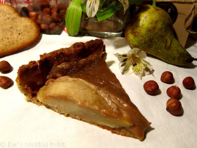 Tarte rustique à la crème de marron et aux poires