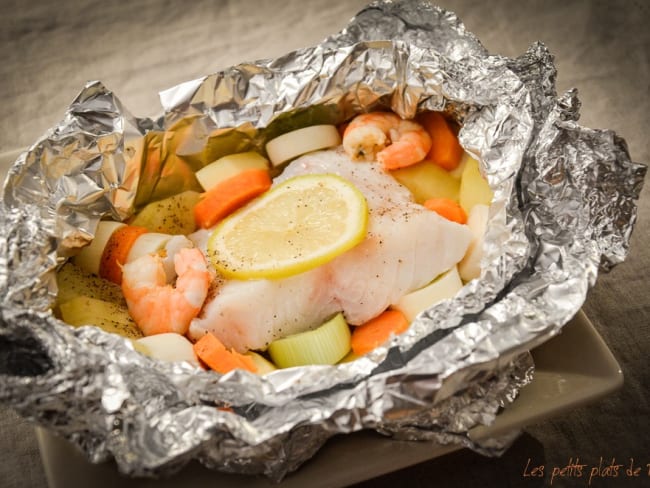 Papillote de cabillaud et légumes croquants