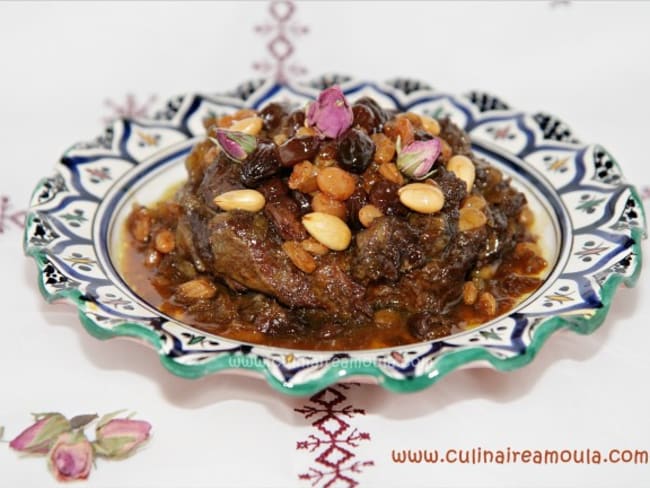 Collier d'agneau à la marocaine, aux raisins secs