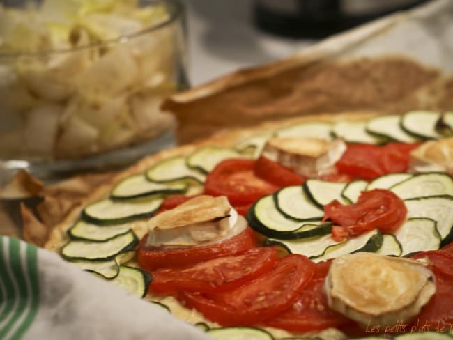 Tarte tomate courgette, base Kiri