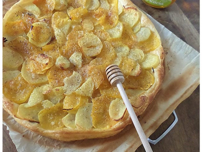 Tarte fine potiron et parmesan