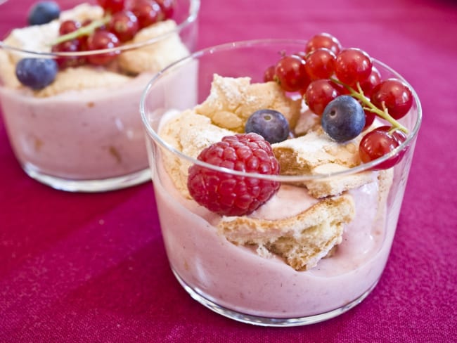 Charlotte aux framboises en verrine