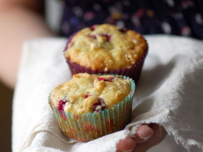 Muffins aux canneberges et chocolat blanc