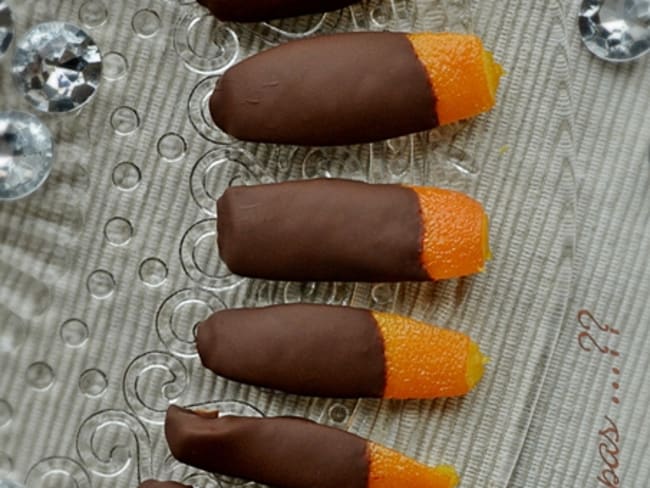 Oranges confites au chocolat