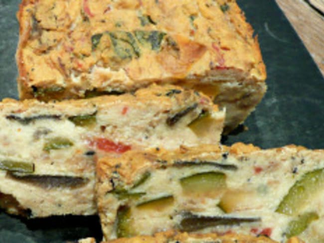 Cake ratatouille à la farine de pois chiche