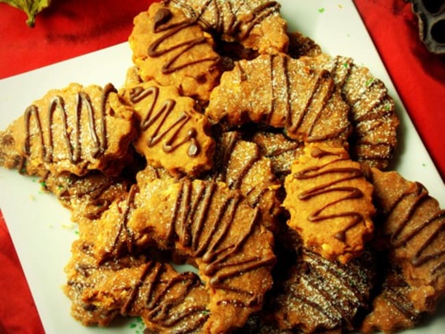 Sables de noel aux amandes et cacao