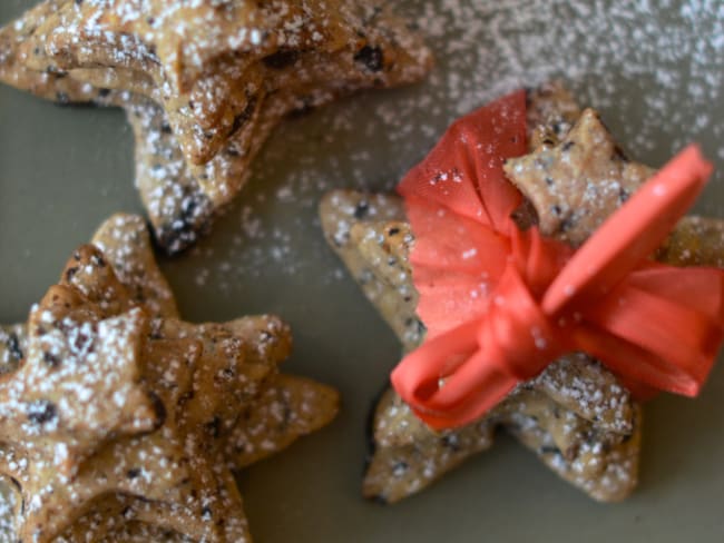 Sablés alsaciens étoilés de Noël à la châtaigne et aux pépites de chocolat