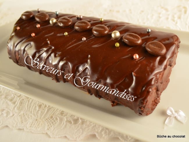 Bûche miroir chocolat