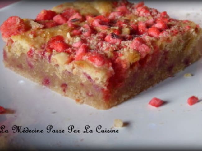 Blondies aux framboises