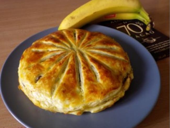 Galette des rois originale banane, noix de coco et pépites de chocolat