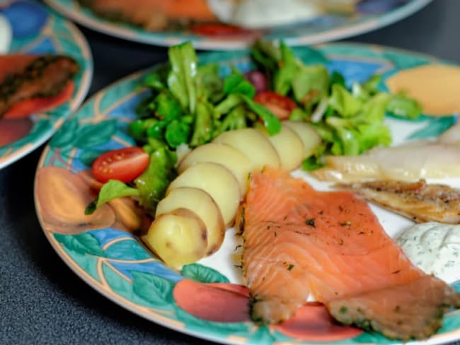 Assiette Nordique, saumon, lieu jaune