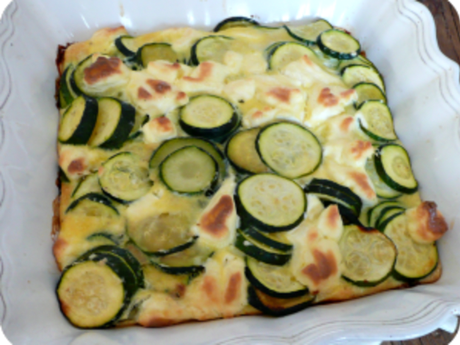 Clafoutis de courgettes et chèvre frais