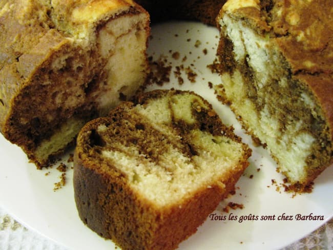 Gâteau marbré à la ricotta et au café