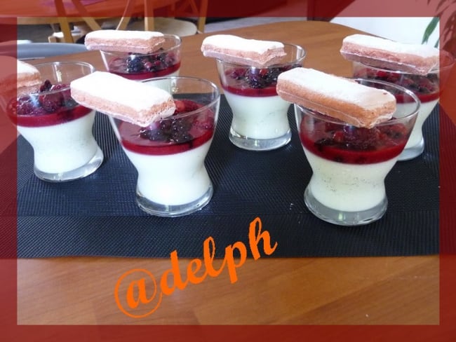 Panacotta au coulis de framboises