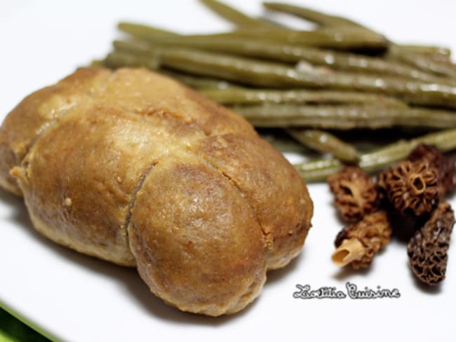 Paupiettes végétaliennes forestières à base de seitan, sauce morilles