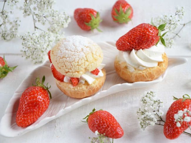 Choux chantilly et fraises